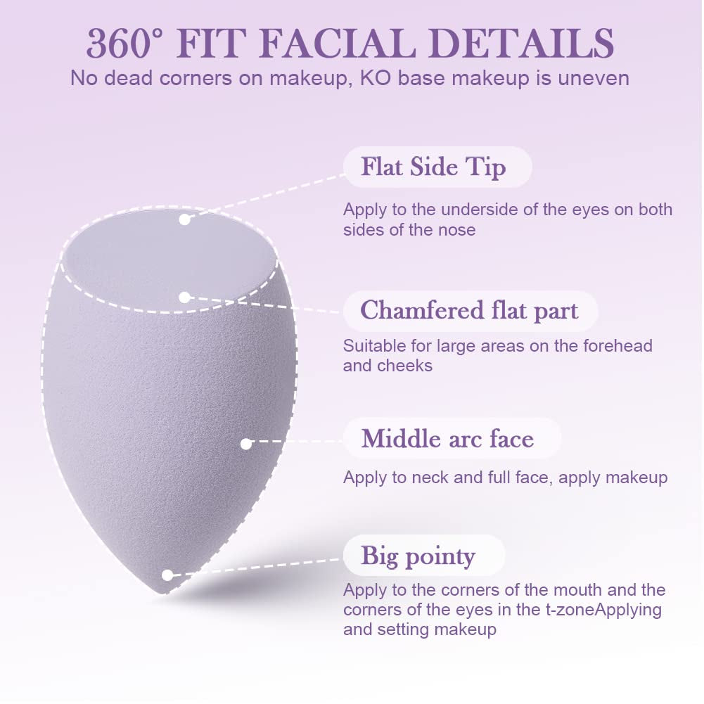 4 Pcs Professional Beauty Sponge Foundation Blending 