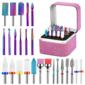 25Pcs Nail Drill Bits Set with Storage Box