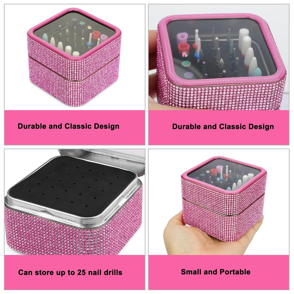 25Pcs Nail Drill Bits Set with Storage Box