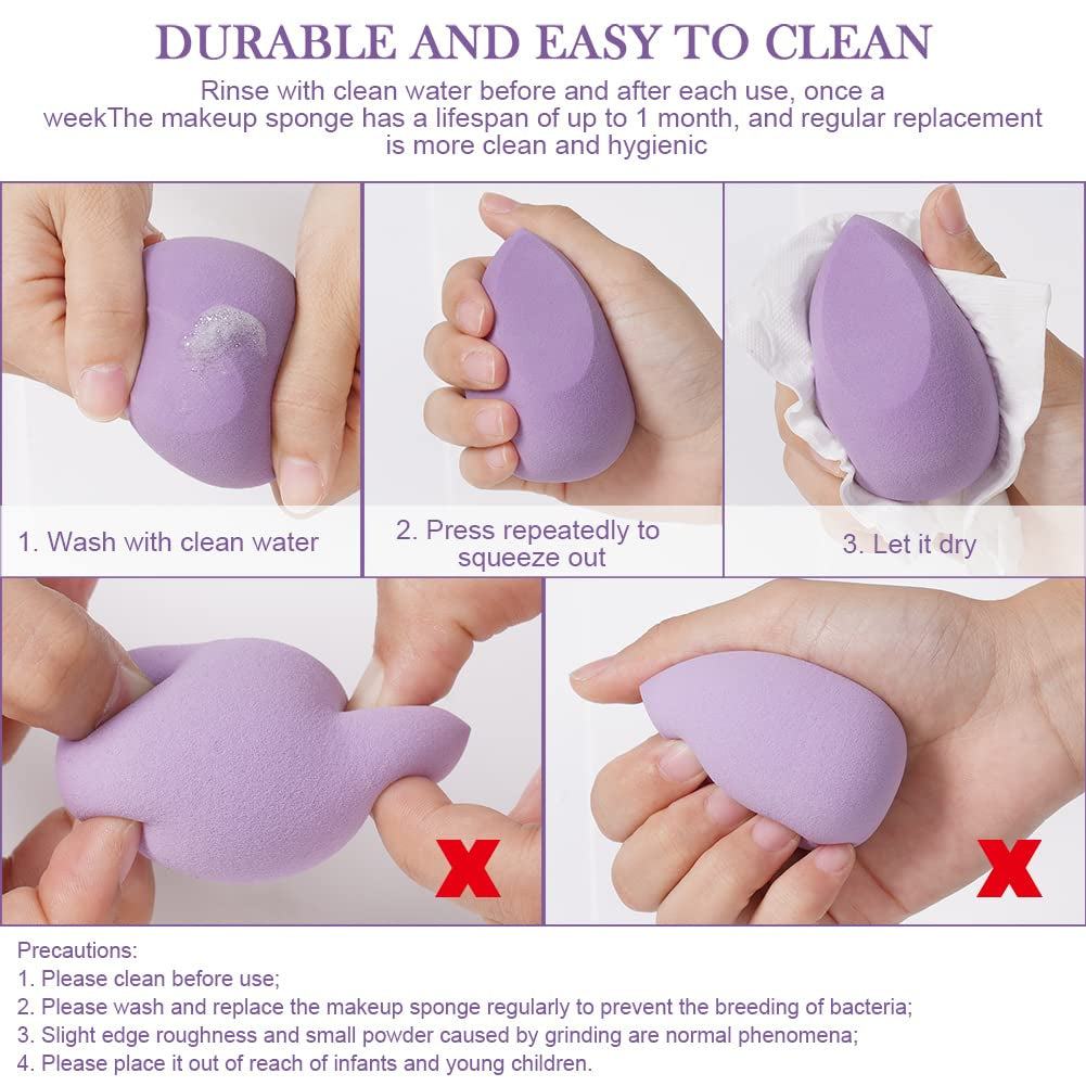 4 Pcs Professional Beauty Sponge Foundation Blending 