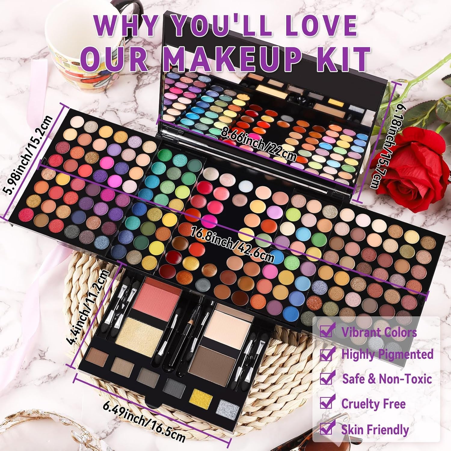 Women Makeup Sets Full Kits - 190 Colors Cosmetic Make up palette Kit