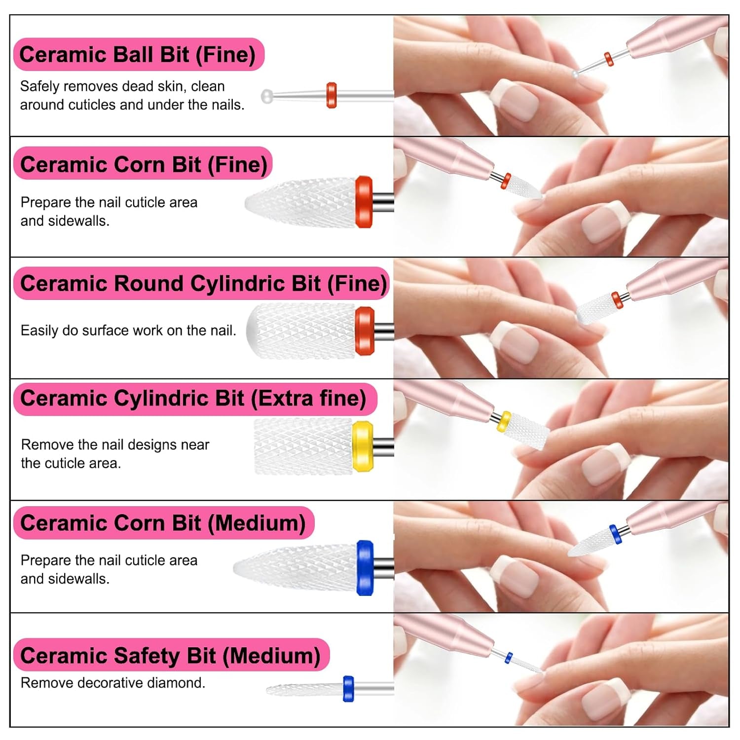 25Pcs Nail Drill Bits Set with Storage Box