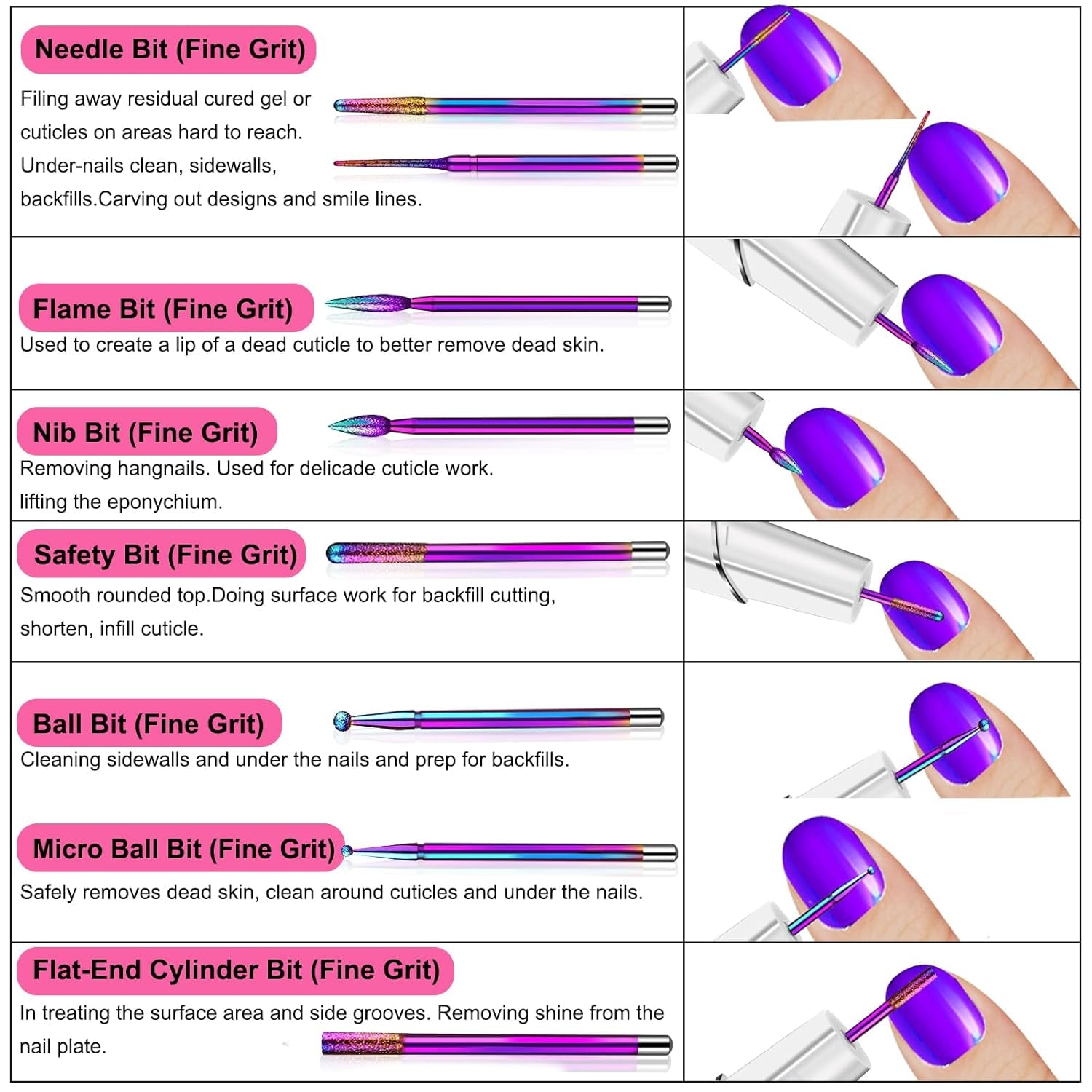 25Pcs Nail Drill Bits Set with Storage Box