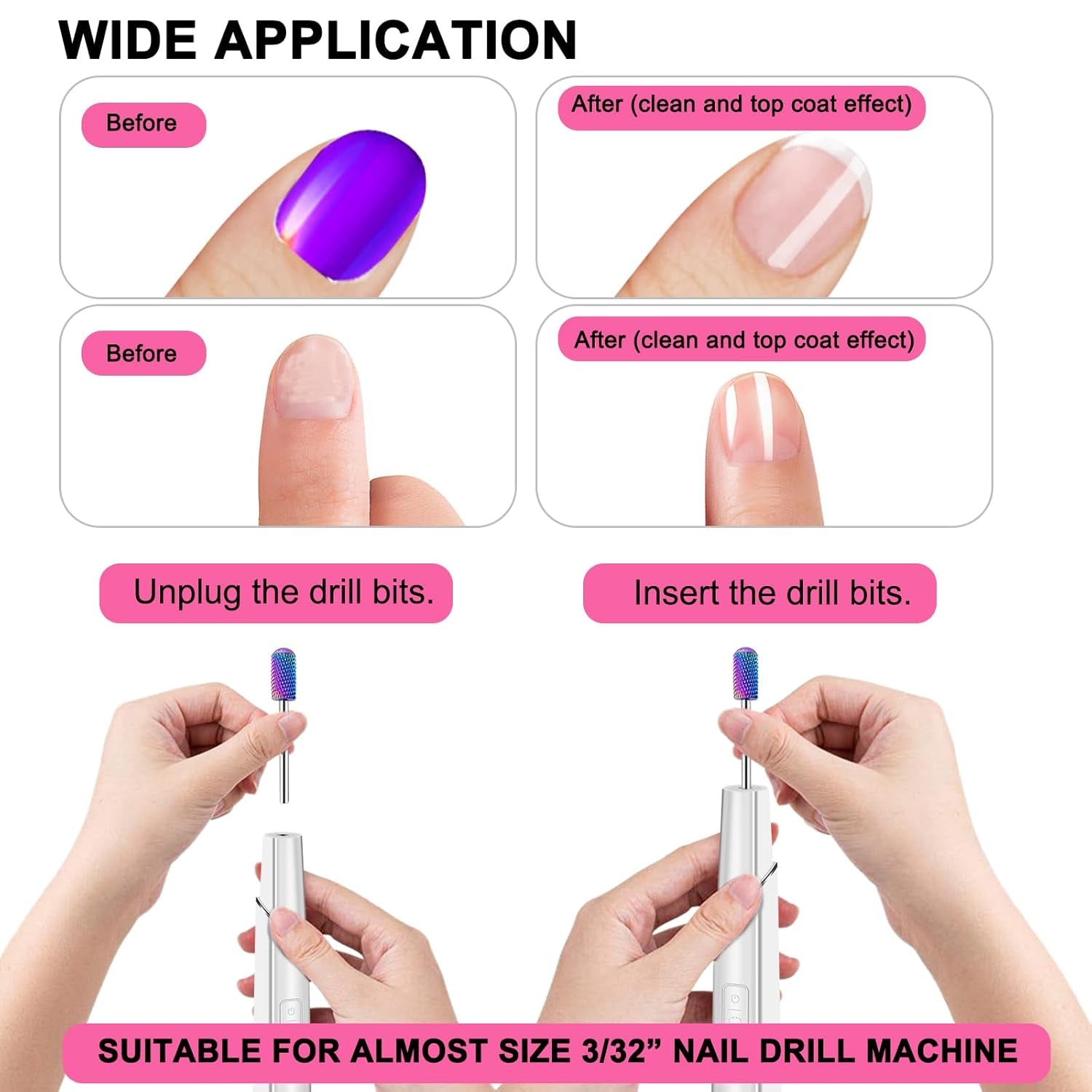 25Pcs Nail Drill Bits Set with Storage Box