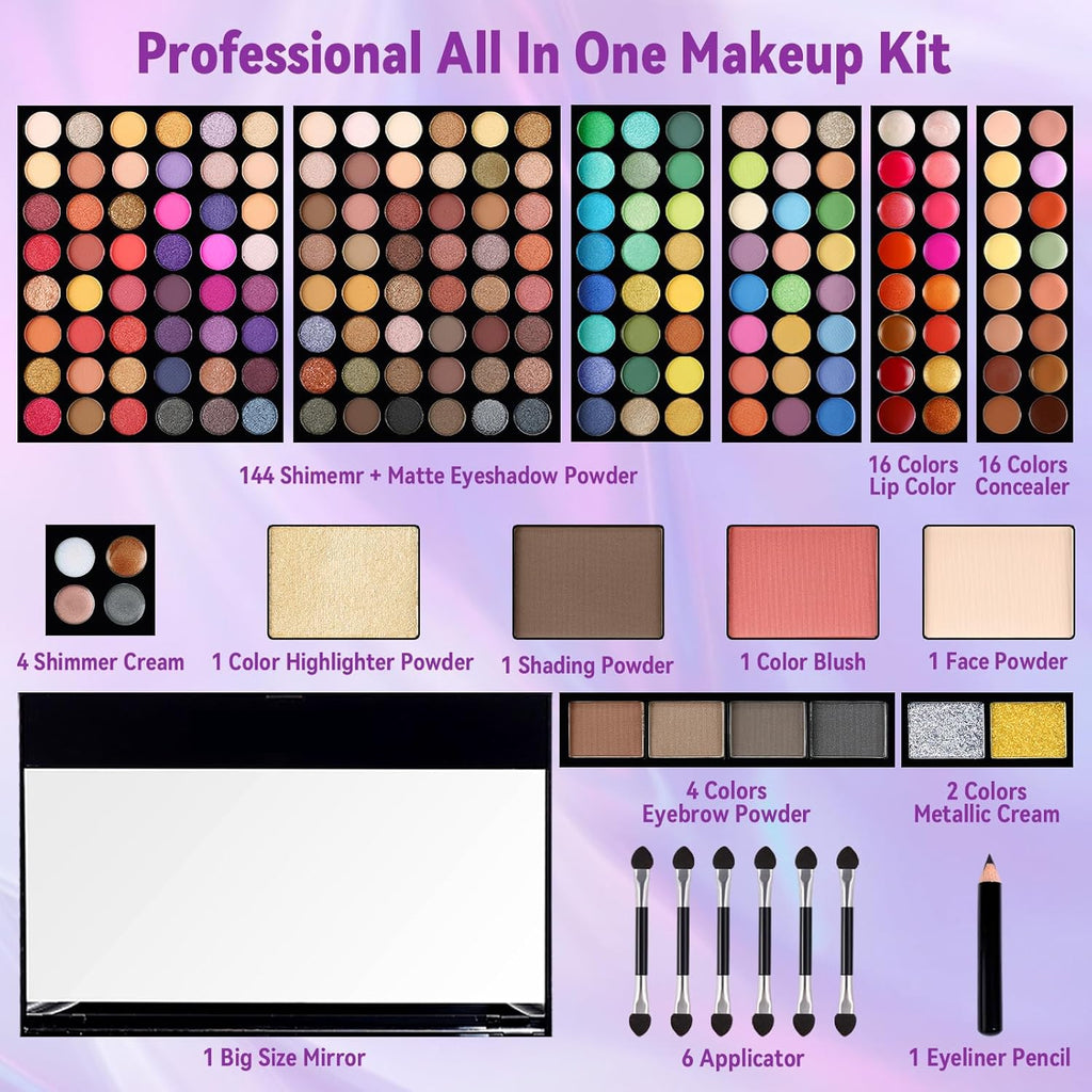 Women Makeup Sets Full Kits - 190 Colors Cosmetic Make up palette Kit